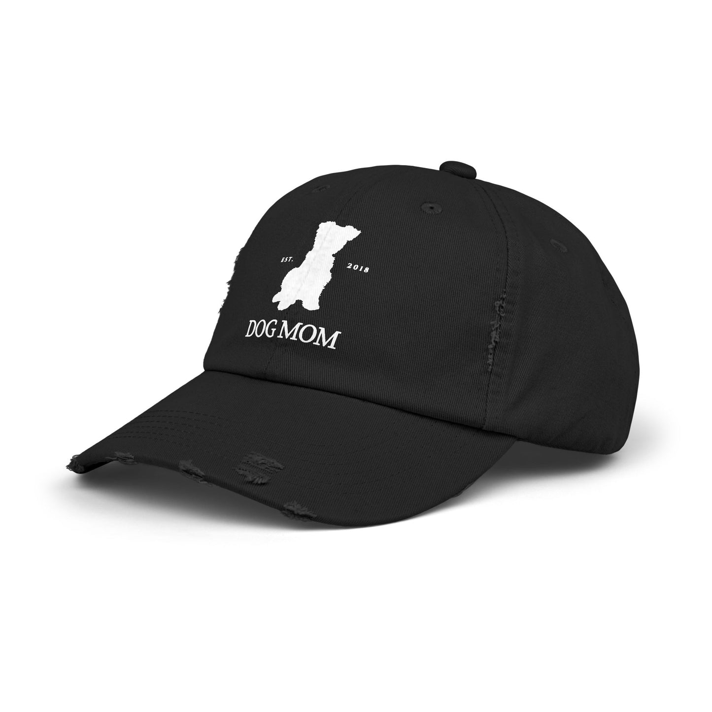 Custom Dog Mom Distressed Cap